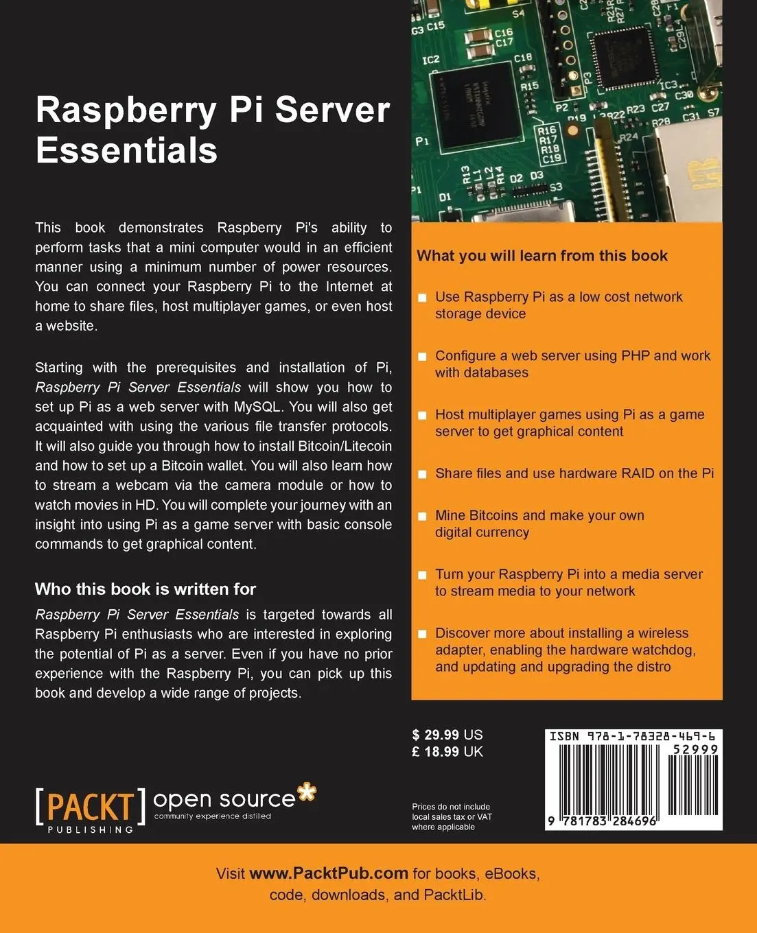 Rückseite: 9781783284696 | Raspberry Pi Server Essentials | Piotr Kula | Taschenbuch | Englisch