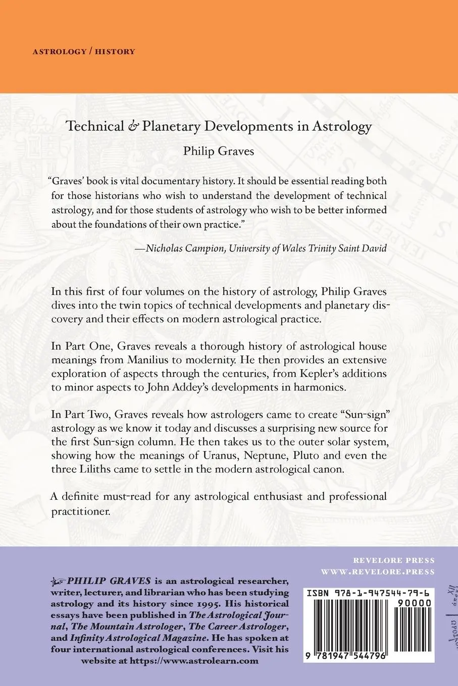 Rückseite: 9781947544796 | Technical &amp; Planetary Developments in Astrology | Philip Graves | Buch