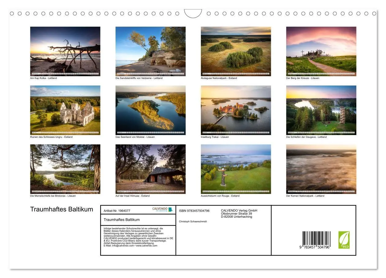 Bild: 9783457504796 | Traumhaftes Baltikum (Wandkalender 2026 DIN A3 quer), CALVENDO...