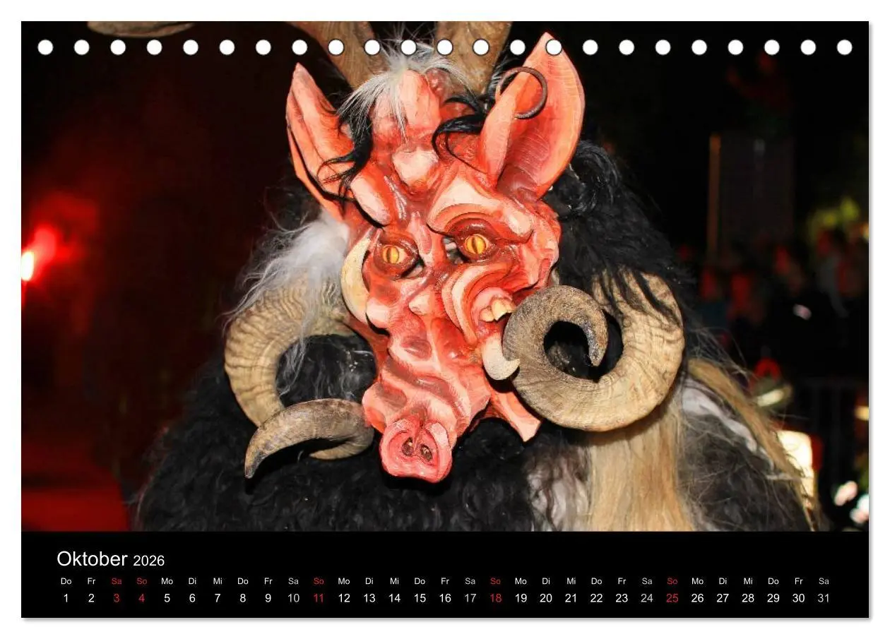 Bild: 9783516074796 | Perchten 2026 (Tischkalender 2026 DIN A5 quer), CALVENDO...