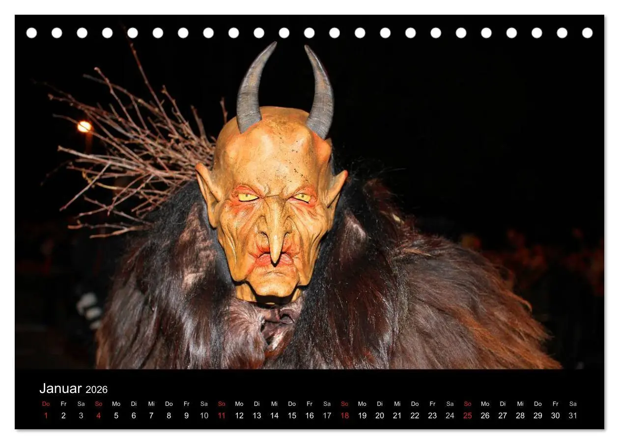 Bild: 9783516074796 | Perchten 2026 (Tischkalender 2026 DIN A5 quer), CALVENDO...