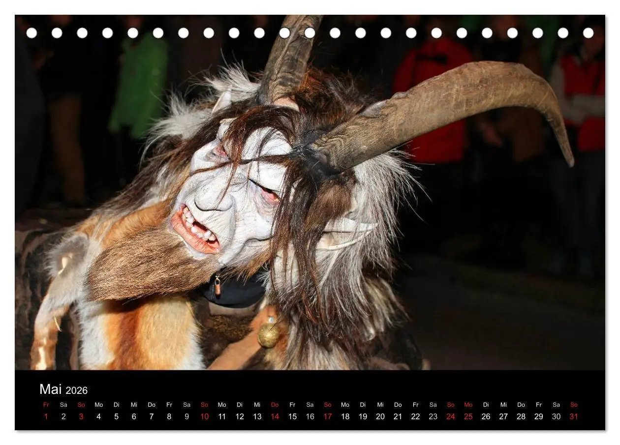 Bild: 9783516074796 | Perchten 2026 (Tischkalender 2026 DIN A5 quer), CALVENDO...