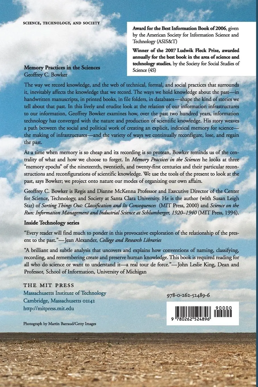 Rückseite: 9780262524896 | Memory Practices in the Sciences | Geoffrey C. Bowker | Taschenbuch