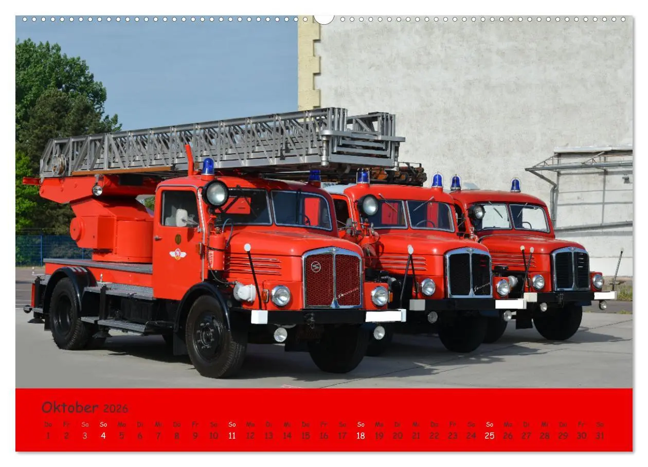 Bild: 9783457354896 | DDR Feuerwehr Klassiker (Wandkalender 2026 DIN A2 quer), CALVENDO...
