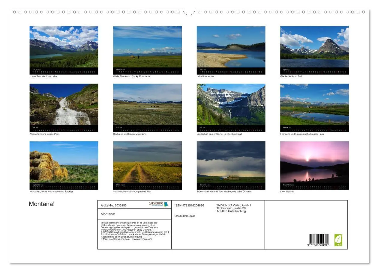 Bild: 9783516204896 | Montana! (Wandkalender 2026 DIN A2 quer), CALVENDO Monatskalender