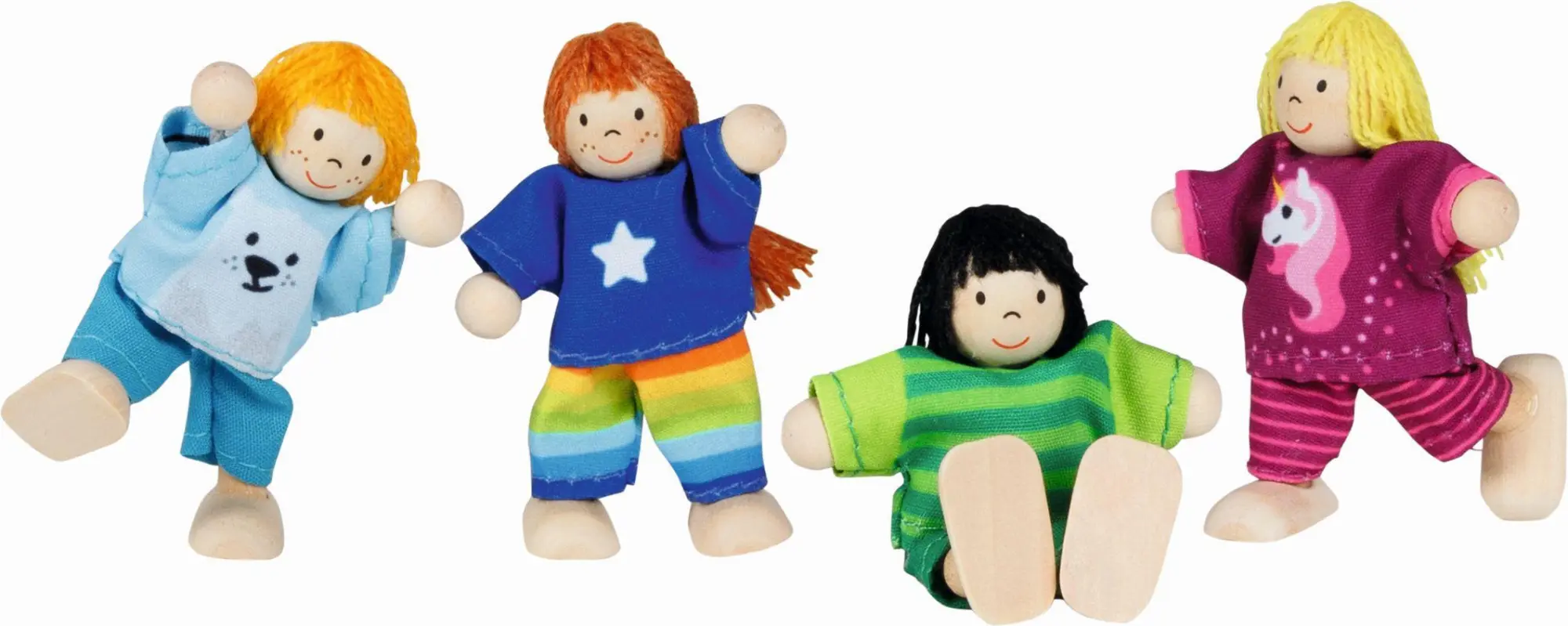 Cover: 4013594514996 | Biegepuppen Kinder-Clique | H= 6 cm, Holz, 4 Teile, per Set | 51499