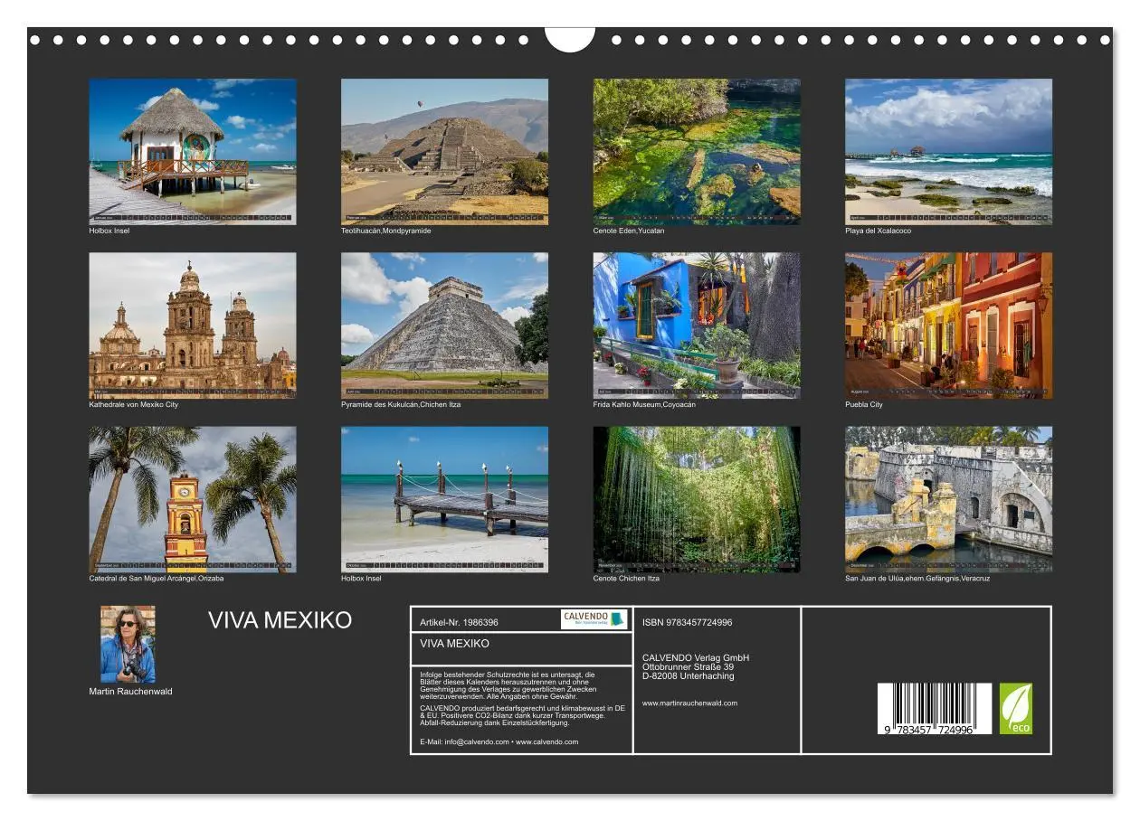 Bild: 9783457724996 | VIVA MEXIKO (Wandkalender 2026 DIN A3 quer), CALVENDO Monatskalender