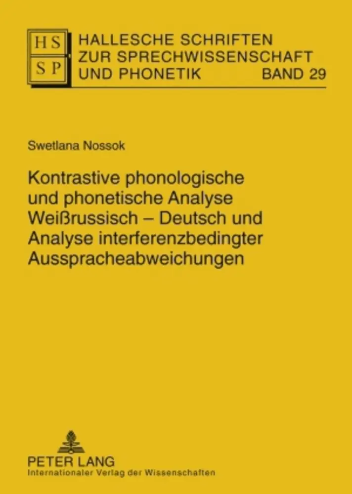 Cover: 9783631584996 | Kontrastive phonologische und phonetische Analyse...
