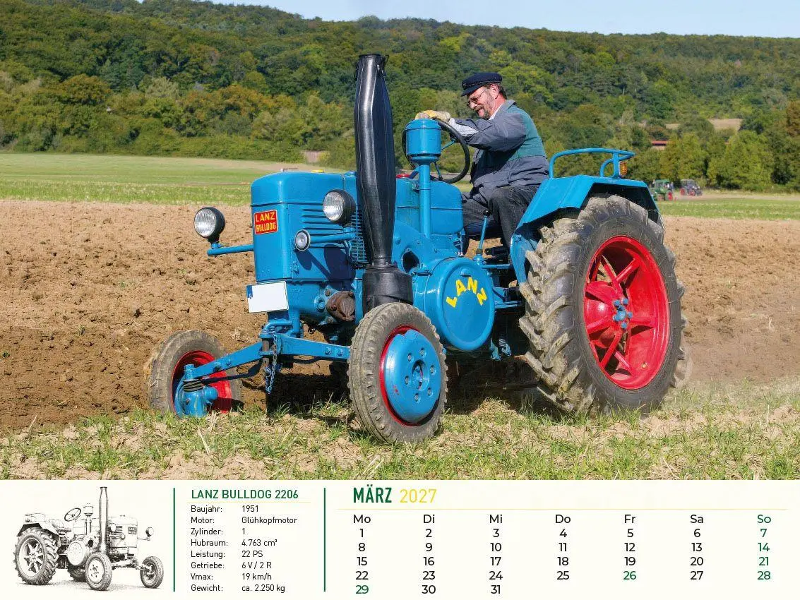 Bild: 9783948794996 | Faszination Schlepper Kalender 2027 | Alte Traktoren im Einsatz | 2027