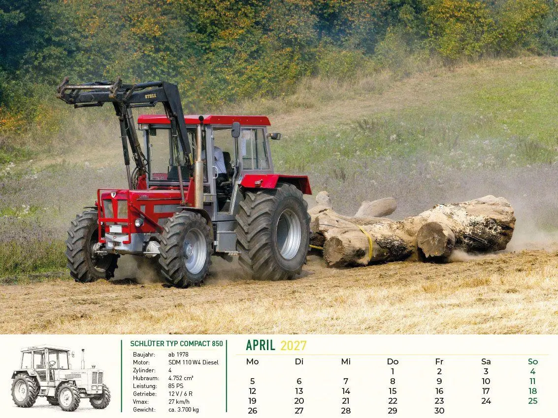 Bild: 9783948794996 | Faszination Schlepper Kalender 2027 | Alte Traktoren im Einsatz | 2027