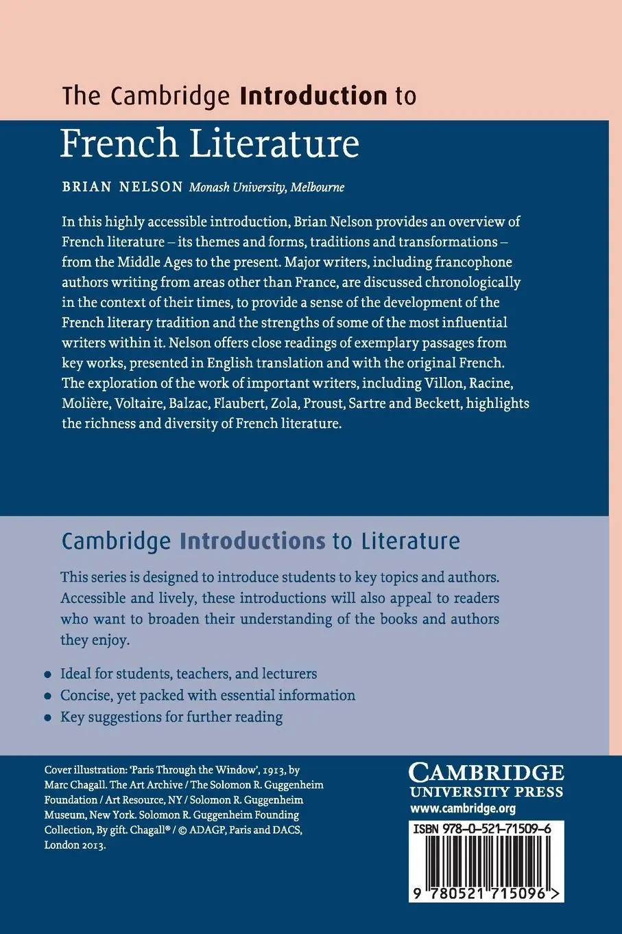 Rückseite: 9780521715096 | The Cambridge Introduction to French Literature | Brian Nelson | Buch