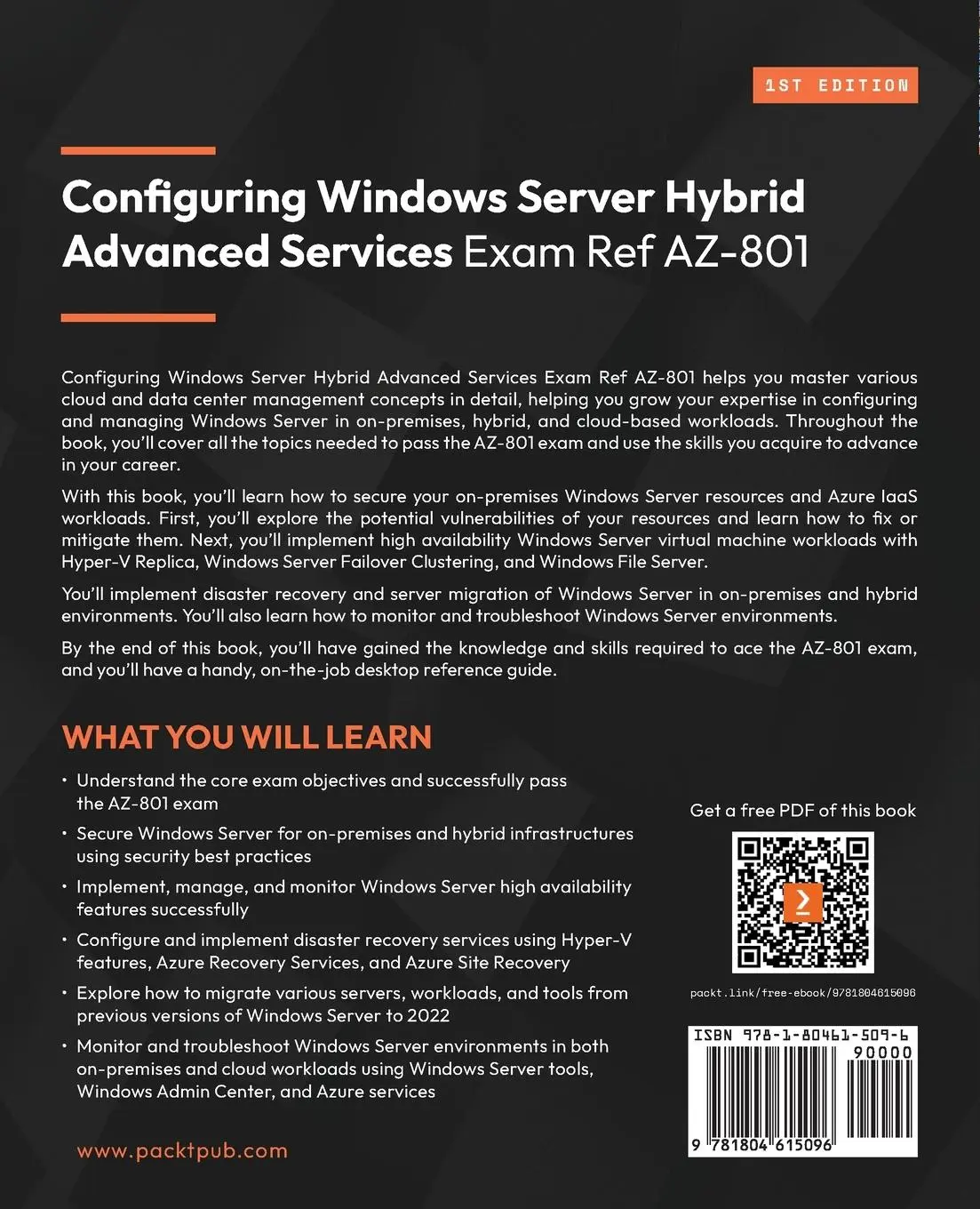 Rückseite: 9781804615096 | Configuring Windows Server Hybrid Advanced Services Exam Ref AZ-801