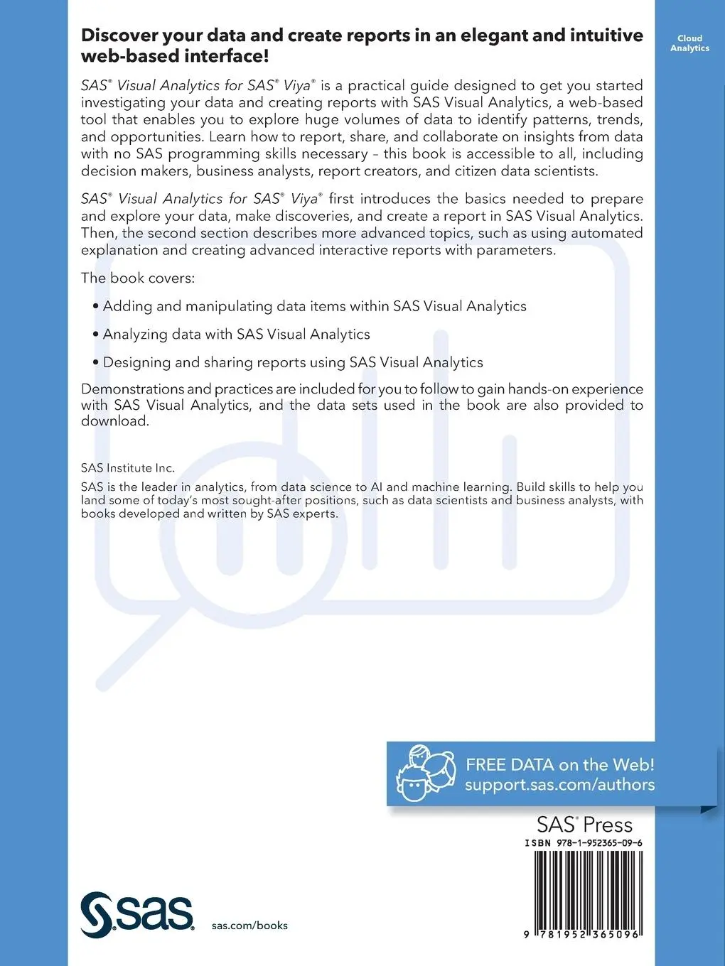 Rückseite: 9781952365096 | SAS Visual Analytics for SAS Viya | Sas | Taschenbuch | Englisch