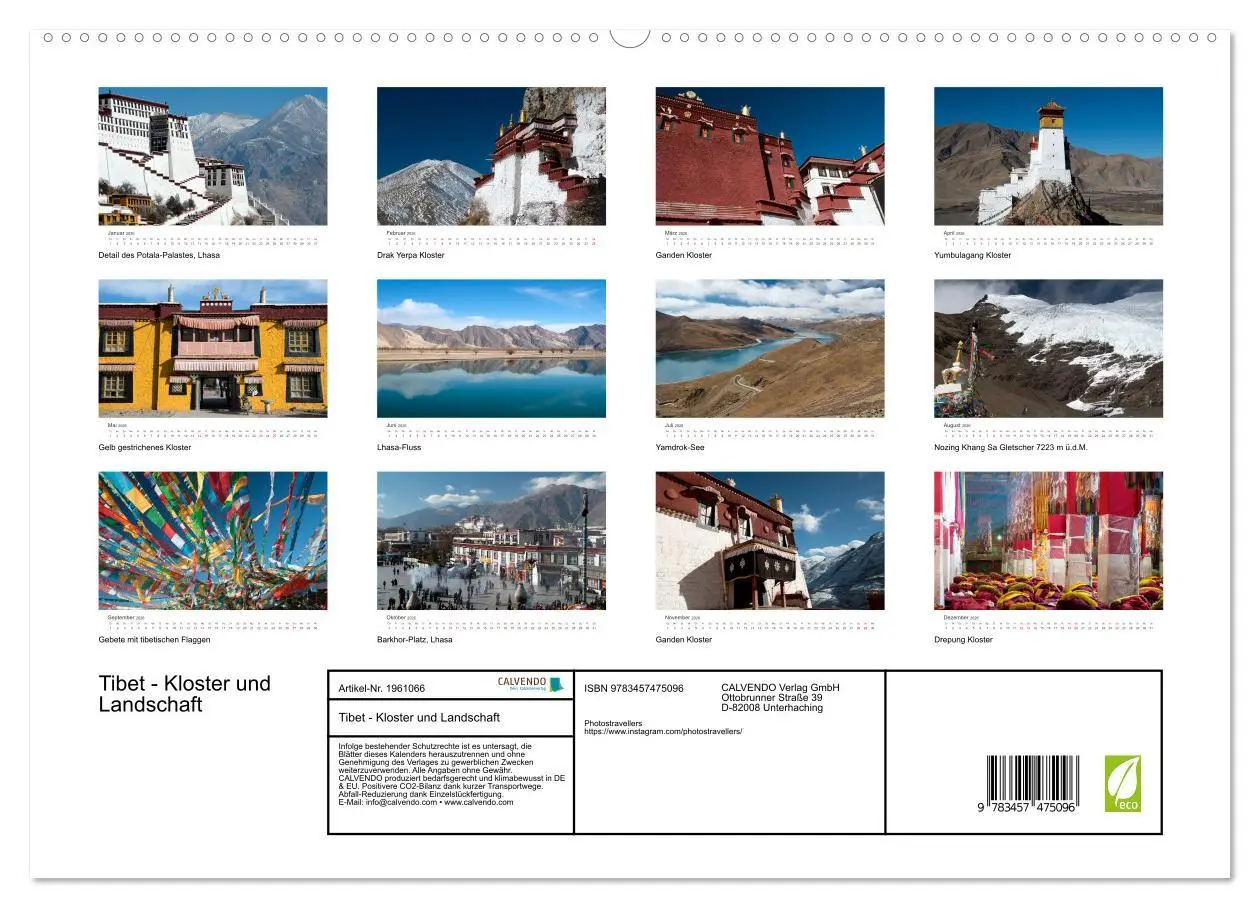 Bild: 9783457475096 | Tibet - Kloster und Landschaft (hochwertiger Premium Wandkalender...