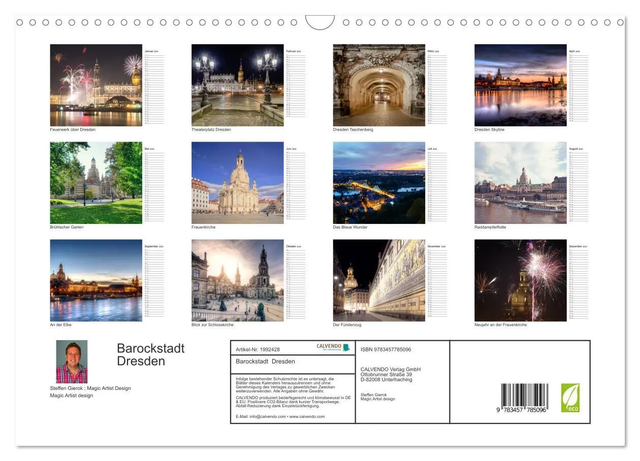 Bild: 9783457785096 | Barockstadt Dresden (Wandkalender 2026 DIN A3 quer), CALVENDO...