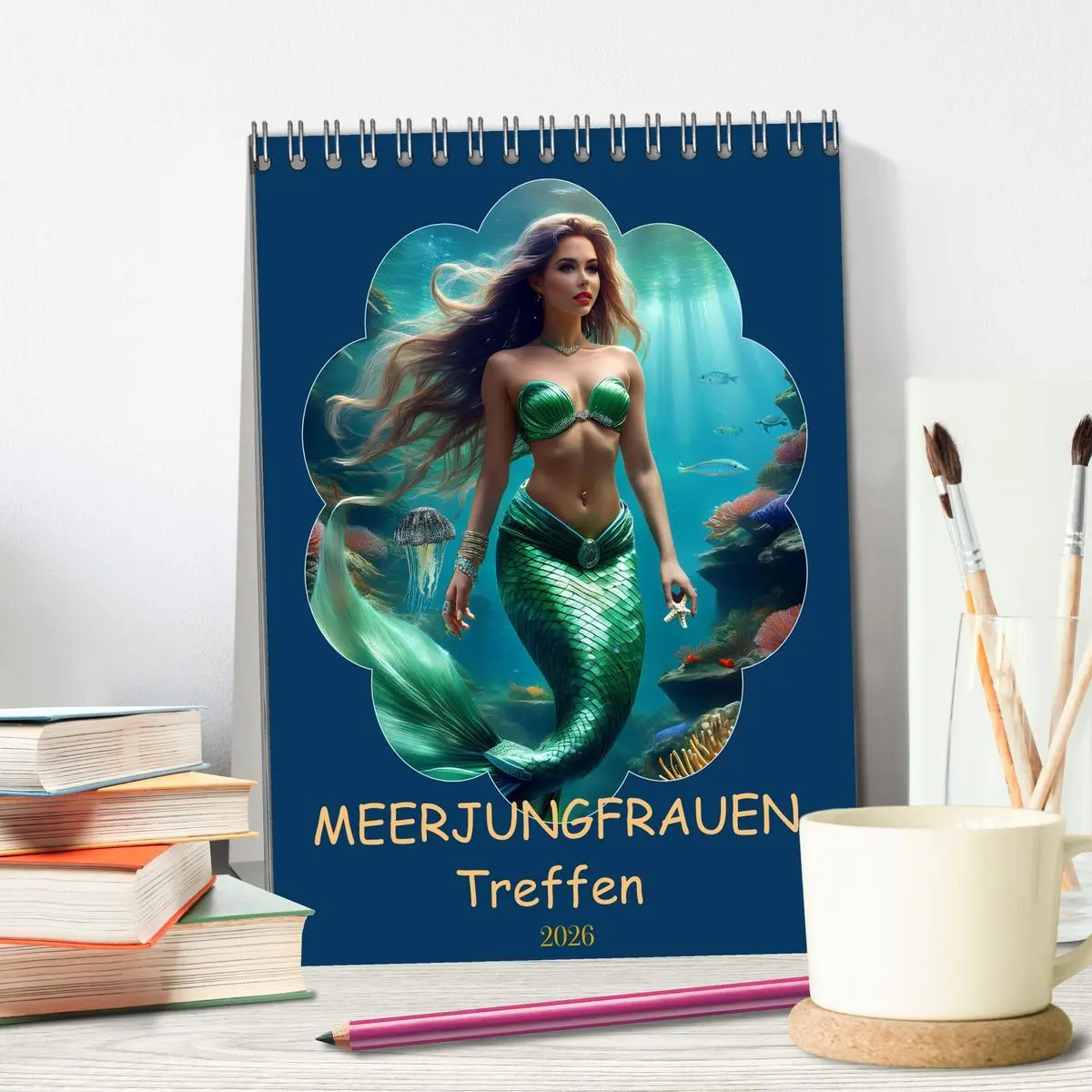 Bild: 9783516255096 | MEERJUNGFRAUEN Treffen (Tischkalender 2026 DIN A5 hoch), CALVENDO...