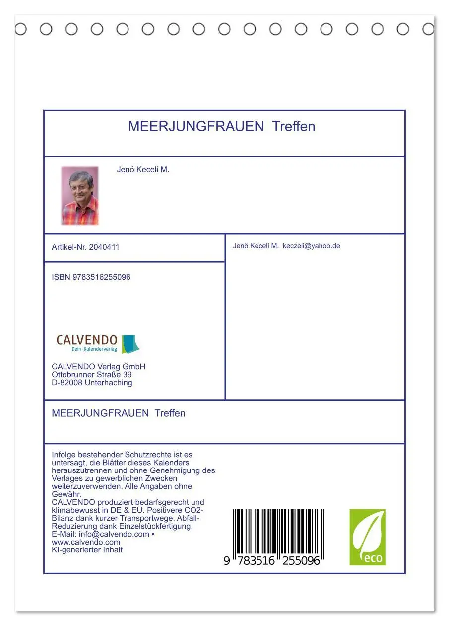 Bild: 9783516255096 | MEERJUNGFRAUEN Treffen (Tischkalender 2026 DIN A5 hoch), CALVENDO...