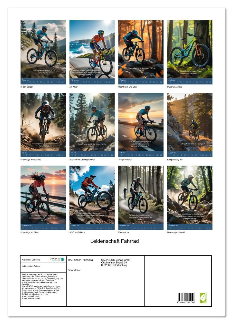 Bild: 9783516635096 | Leidenschaft Fahrrad (Wandkalender 2026 DIN A2 hoch), CALVENDO...