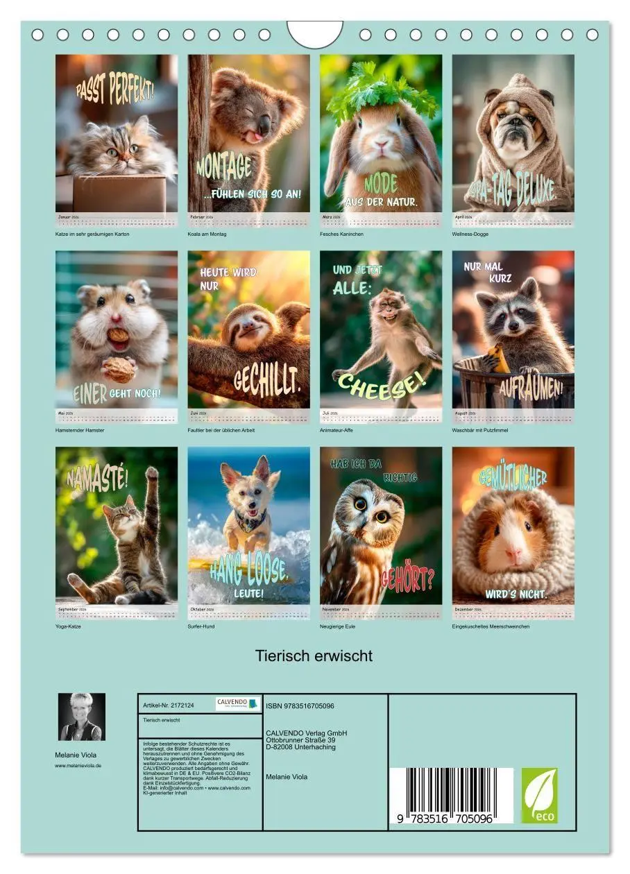 Bild: 9783516705096 | Tierisch erwischt (Wandkalender 2026 DIN A4 hoch), CALVENDO...