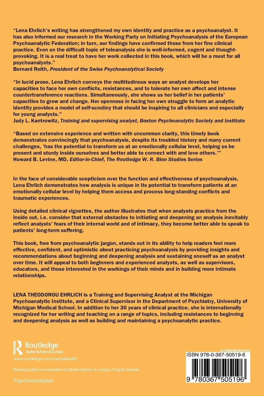 Rückseite: 9780367505196 | Psychoanalysis from the Inside Out | Lena Theodorou Ehrlich | Buch