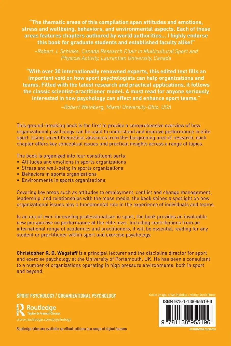 Rückseite: 9781138955196 | The Organizational Psychology of Sport | Christopher R. D. Wagstaff