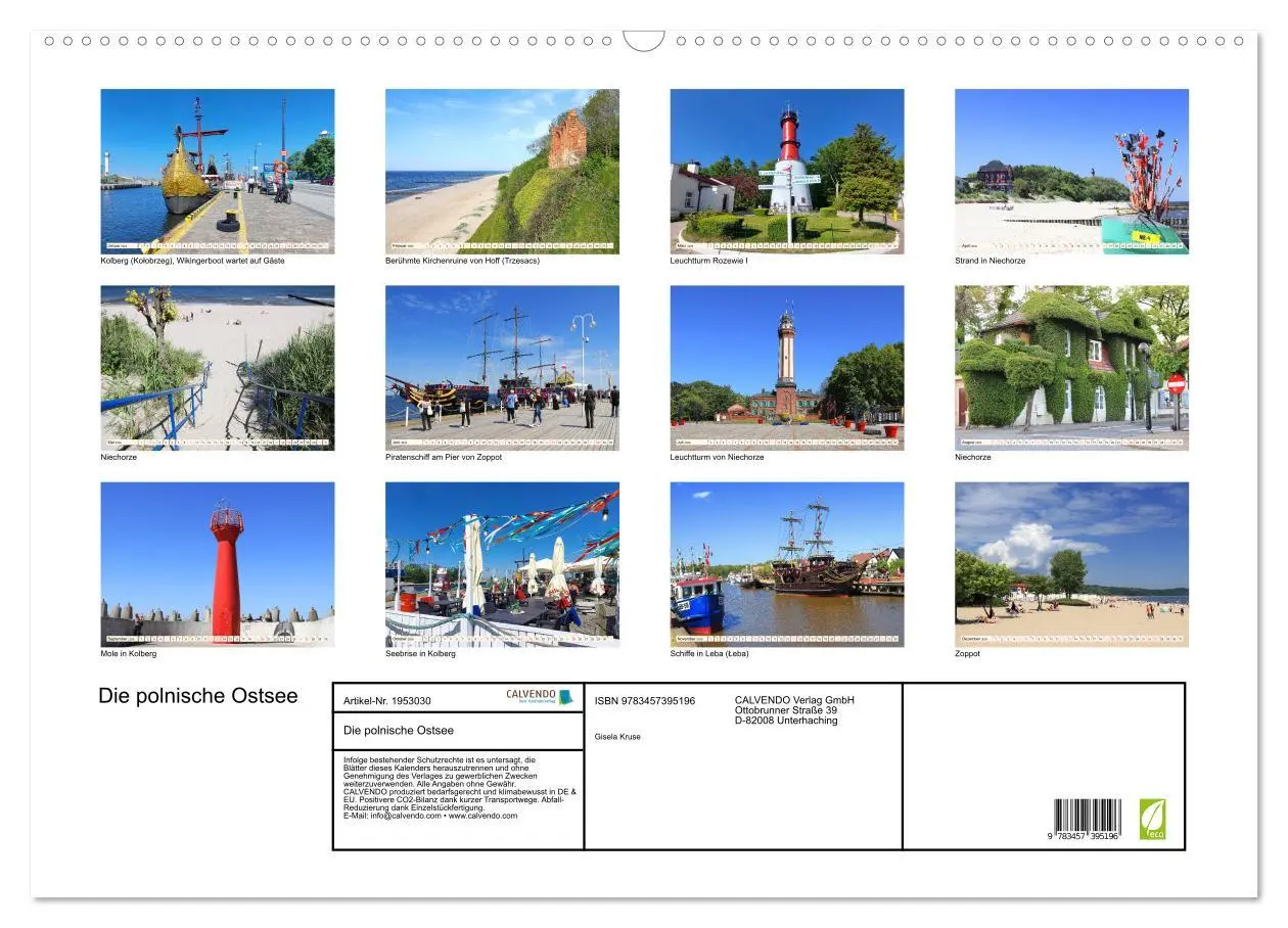 Bild: 9783457395196 | Die polnische Ostsee (Wandkalender 2026 DIN A2 quer), CALVENDO...