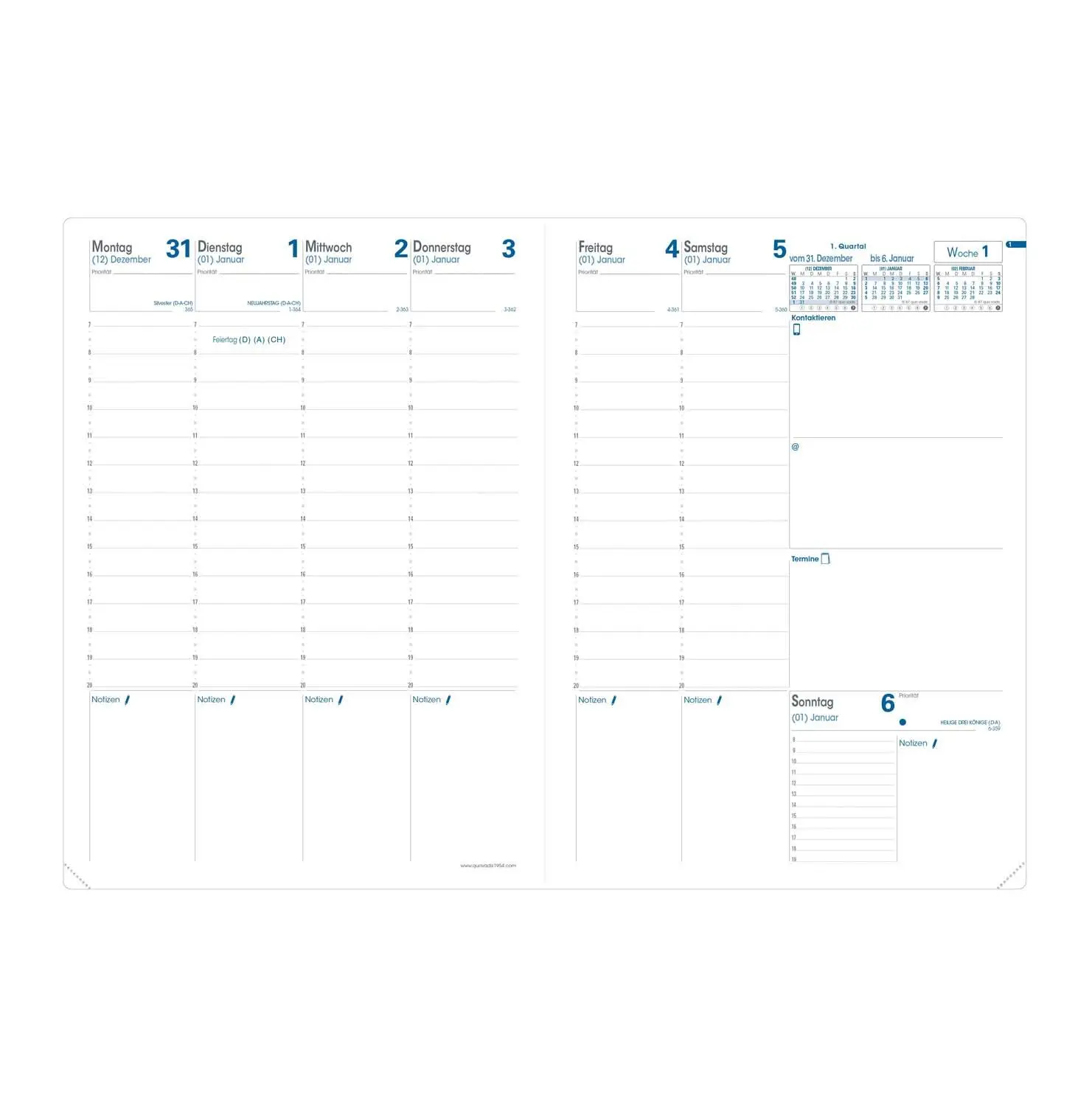 Bild: 3371010125296 | Prenote VZ Club schwarz 2026 | Kalender im Schreibtischformat | Vadis