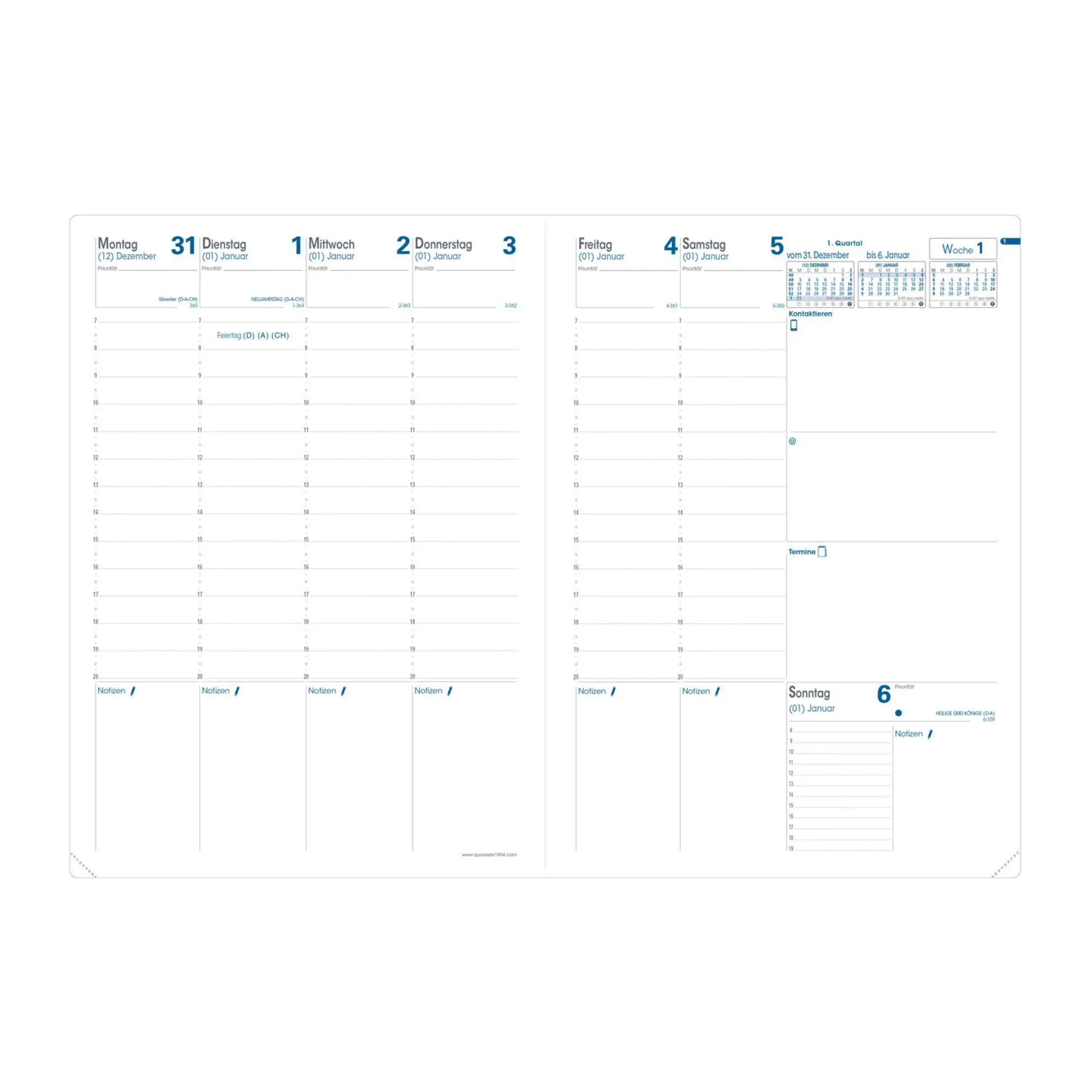 Bild: 3371010125296 | Prenote VZ Club schwarz 2026 | Kalender im Schreibtischformat | Vadis