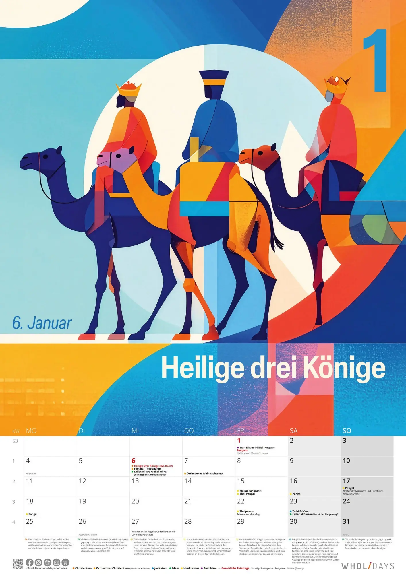 Bild: 4069095015296 | wholidays Kalender 2027 | Neumann Verlage GmbH &amp; Co KG | Kalender