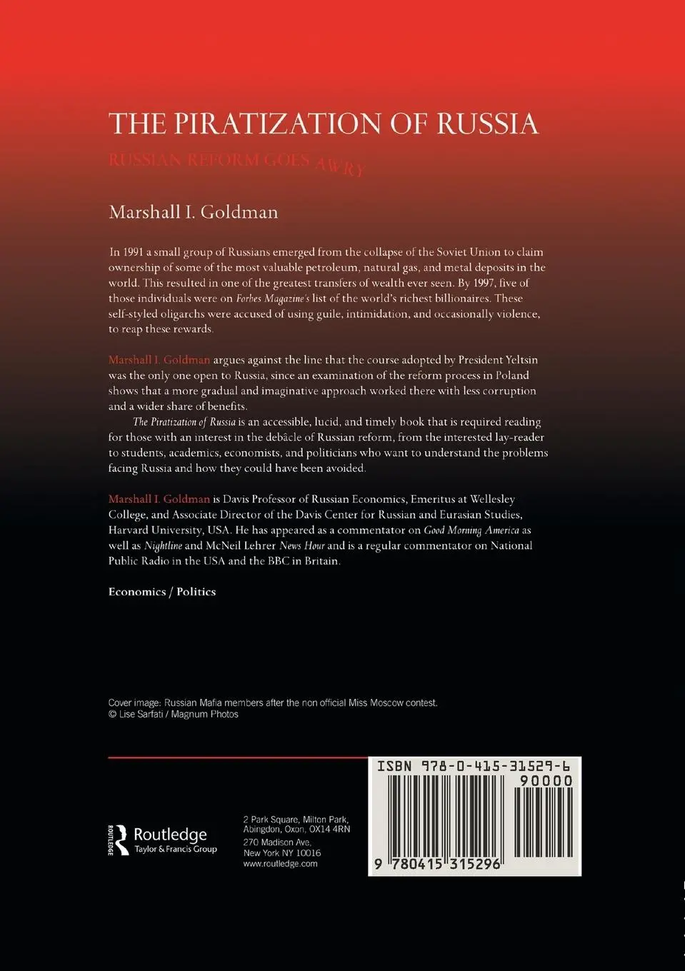 Rückseite: 9780415315296 | The Piratization of Russia | Russian Reform Goes Awry | Goldman | Buch