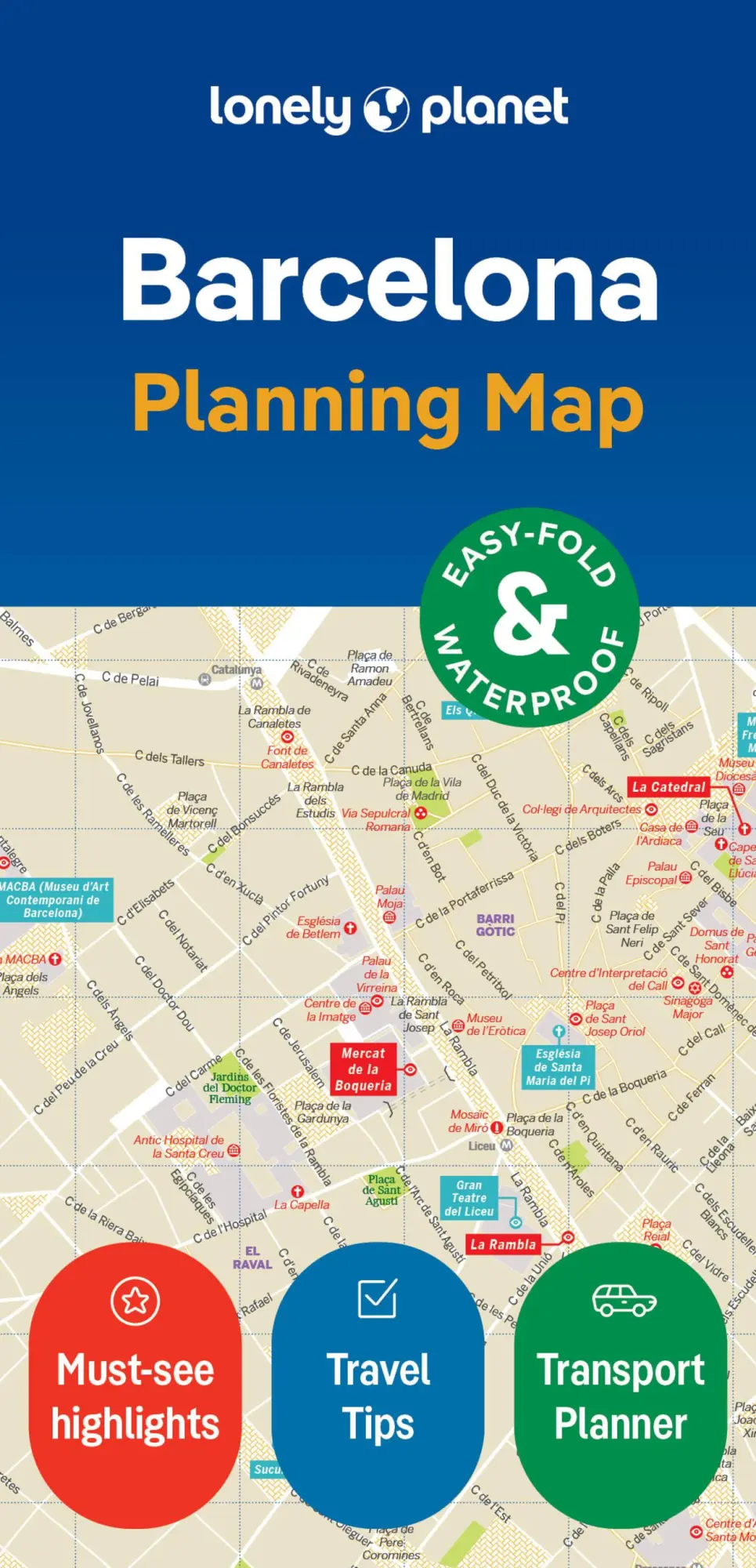 Cover: 9781787015296 | Lonely Planet Barcelona City Map | (Land-)Karte | Englisch | 2024