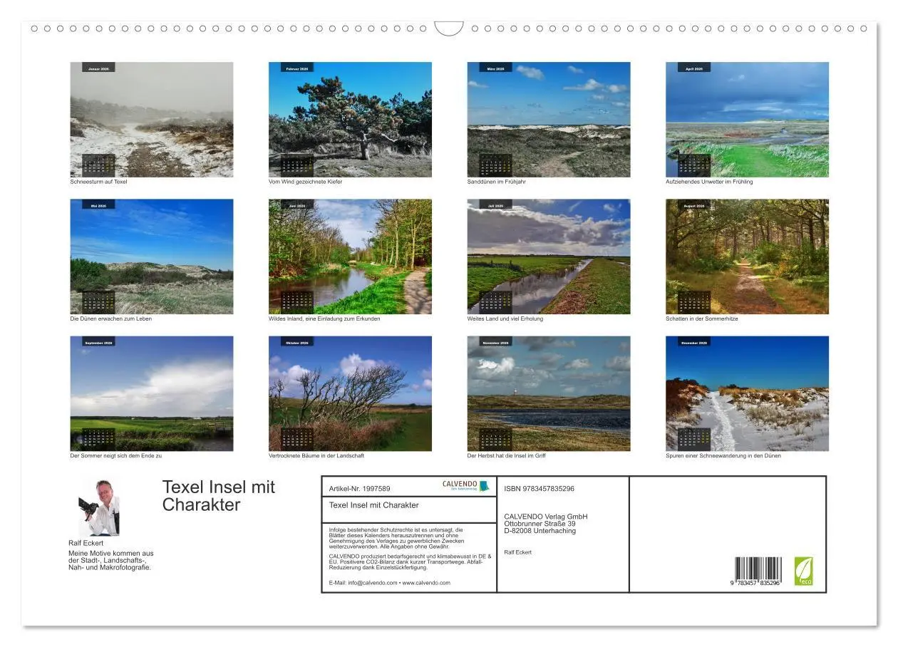 Bild: 9783457835296 | Texel Insel mit Charakter (Wandkalender 2026 DIN A2 quer), CALVENDO...