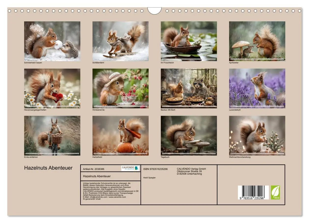 Bild: 9783516235296 | Hazelnuts Abenteuer (Wandkalender 2026 DIN A3 quer), CALVENDO...