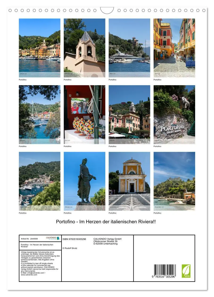 Bild: 9783516305296 | Portofino - Im Herzen der italienischen Riviera!! (Wandkalender...