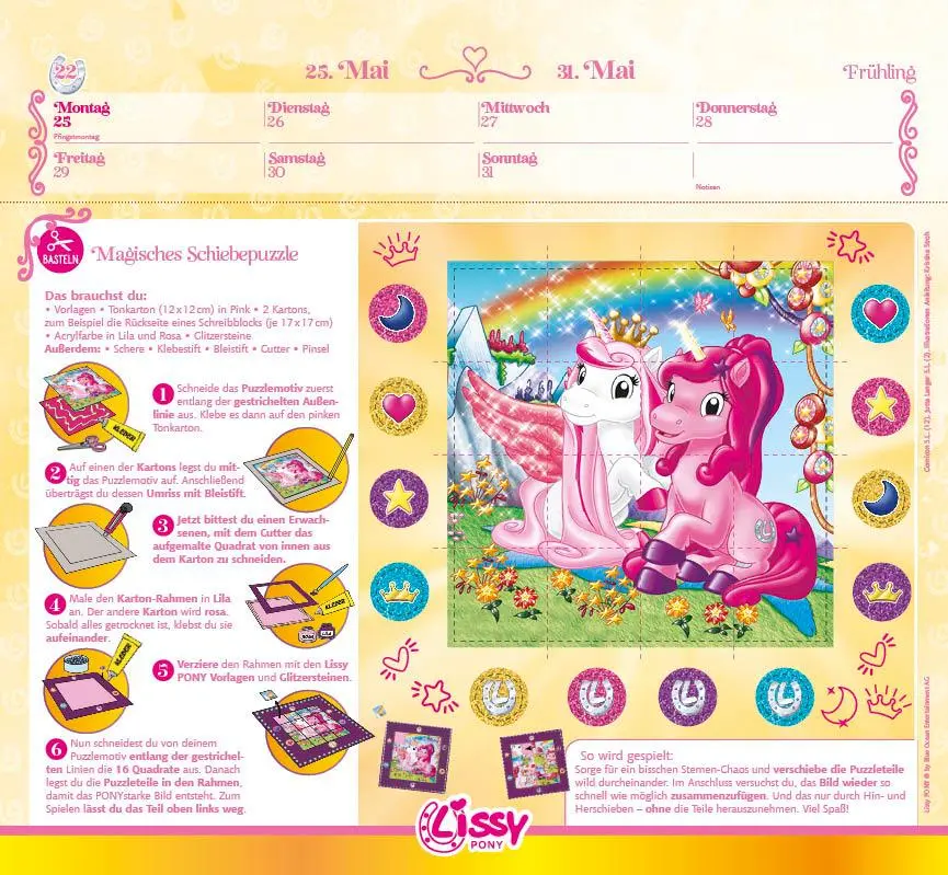 Bild: 4069095005396 | Mein traumhafter Lissy Pony Kalender - mit 53 Blättern zum basteln,...