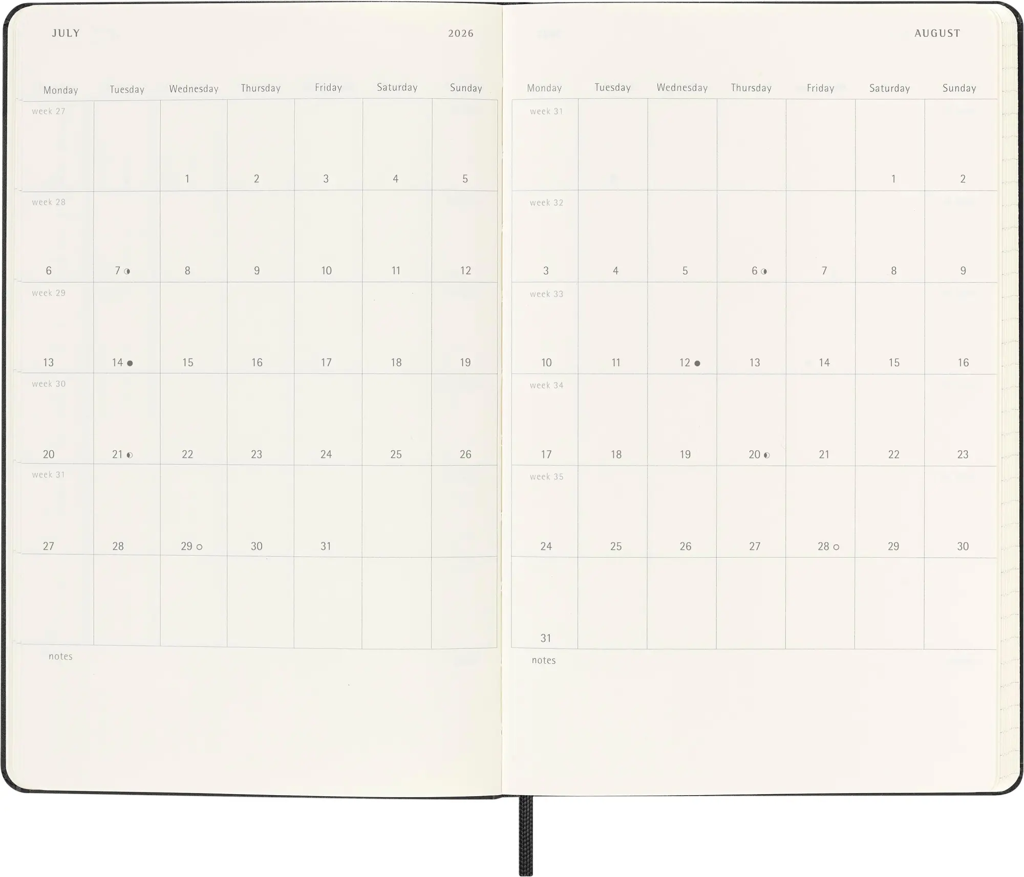 Bild: 8056999275396 | Moleskine 18 Monate Wochen Notizkalender 2025/2026, L/A5, 1 Wo = 1...
