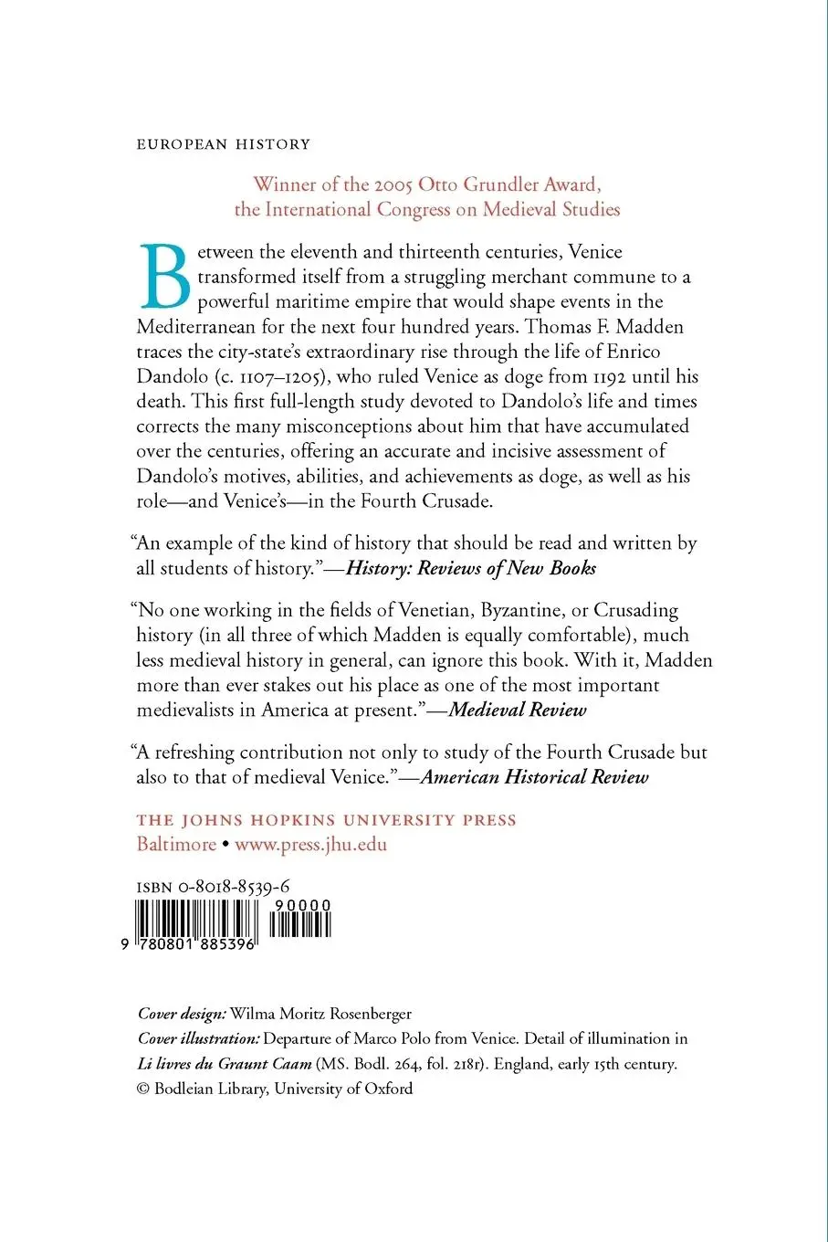 Rückseite: 9780801885396 | Enrico Dandolo and the Rise of Venice | Thomasf Madden | Taschenbuch