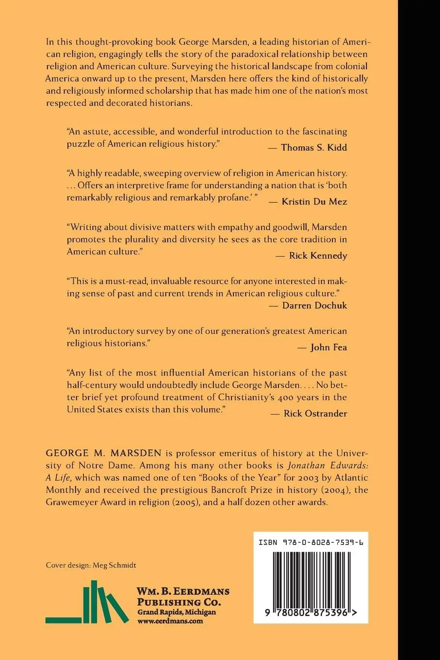 Rückseite: 9780802875396 | Religion and American Culture | A Brief History | George M Marsden