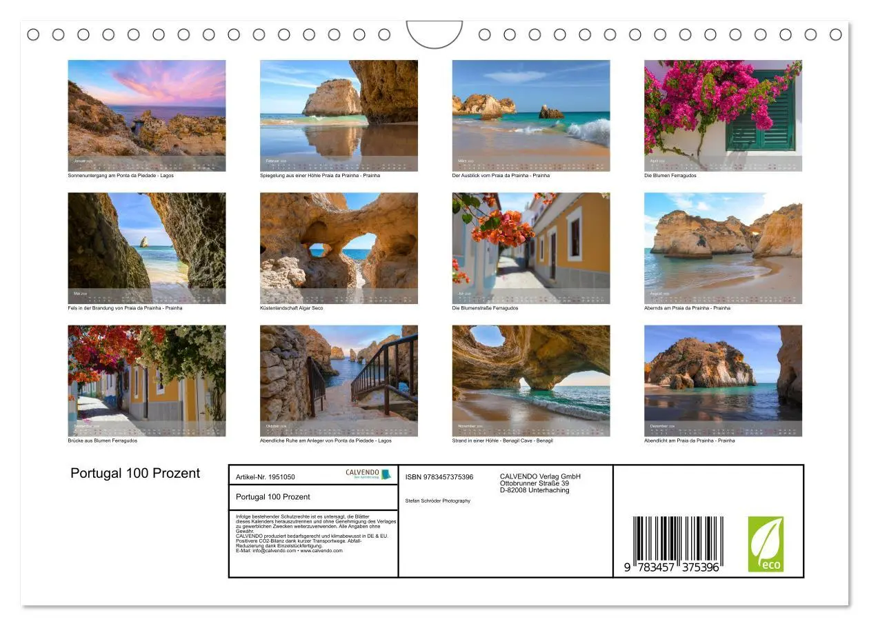 Bild: 9783457375396 | Portugal 100 Prozent (Wandkalender 2026 DIN A4 quer), CALVENDO...