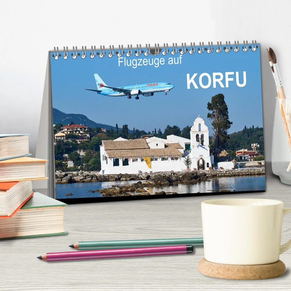 Bild: 9783457685396 | Flugzeuge auf Korfu (Tischkalender 2026 DIN A5 quer), CALVENDO...