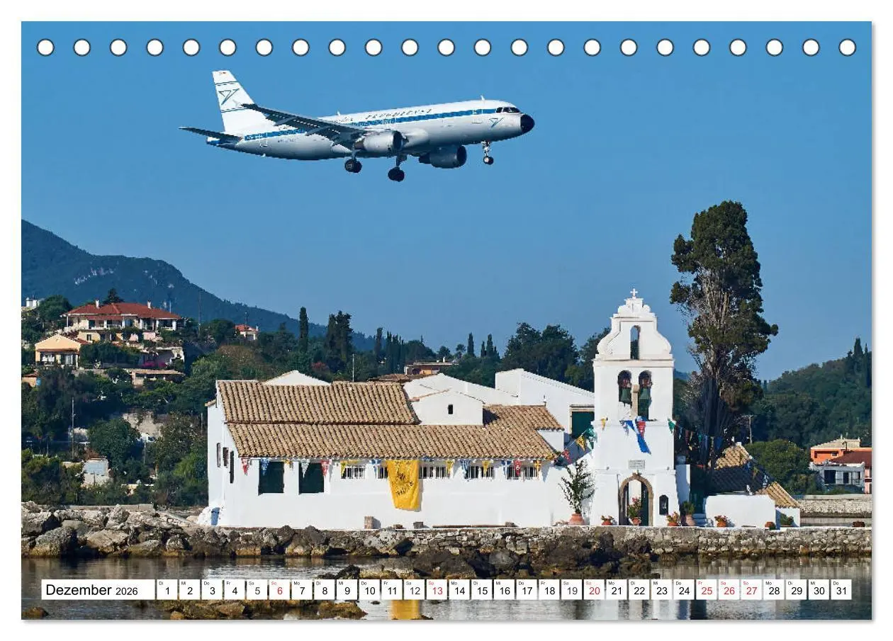 Bild: 9783457685396 | Flugzeuge auf Korfu (Tischkalender 2026 DIN A5 quer), CALVENDO...