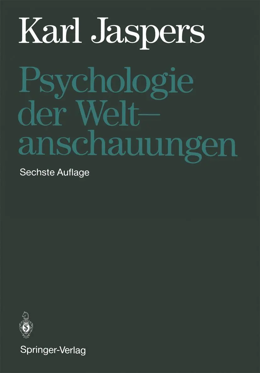 Cover: 9783540055396 | Psychologie der Weltanschauungen | Karl Jaspers | Buch | xix | Deutsch