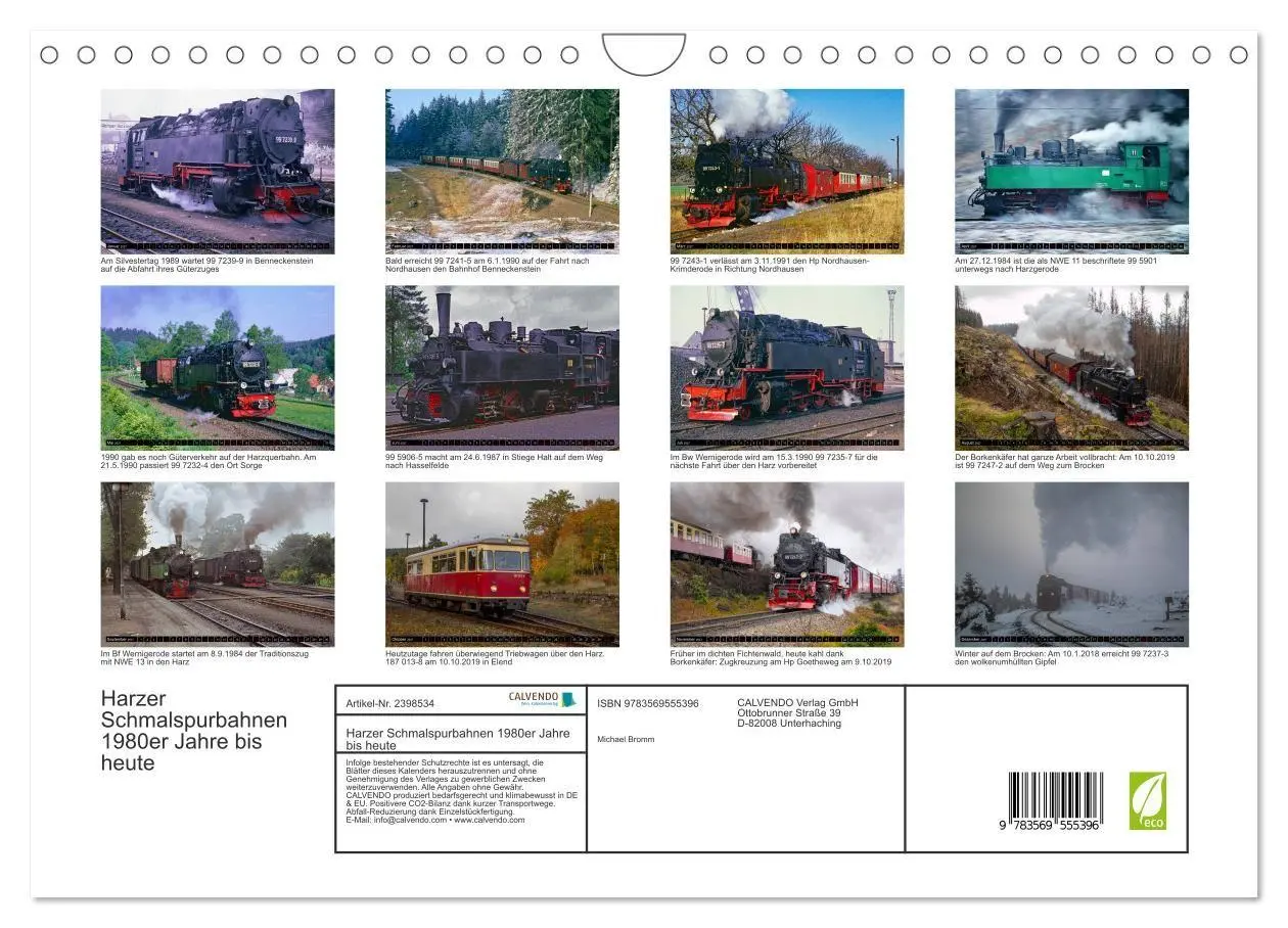 Bild: 9783569555396 | Harzer Schmalspurbahnen 1980er Jahre bis heute (Wandkalender 2027...