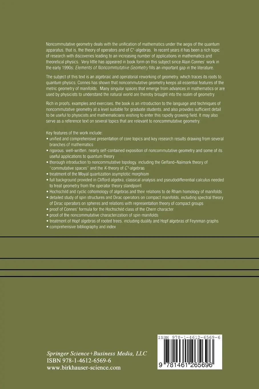 Rückseite: 9781461265696 | Elements of Noncommutative Geometry | Jose M. Gracia-Bondia (u. a.)