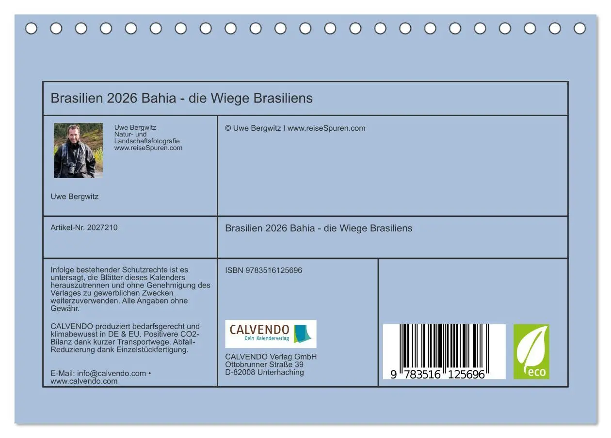 Bild: 9783516125696 | Brasilien 2026 Bahia - die Wiege Brasiliens (Tischkalender 2026 DIN...
