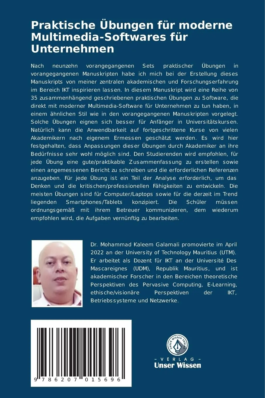 Rückseite: 9786207015696 | Praktische Übungen für moderne Multimedia-Softwares für Unternehmen