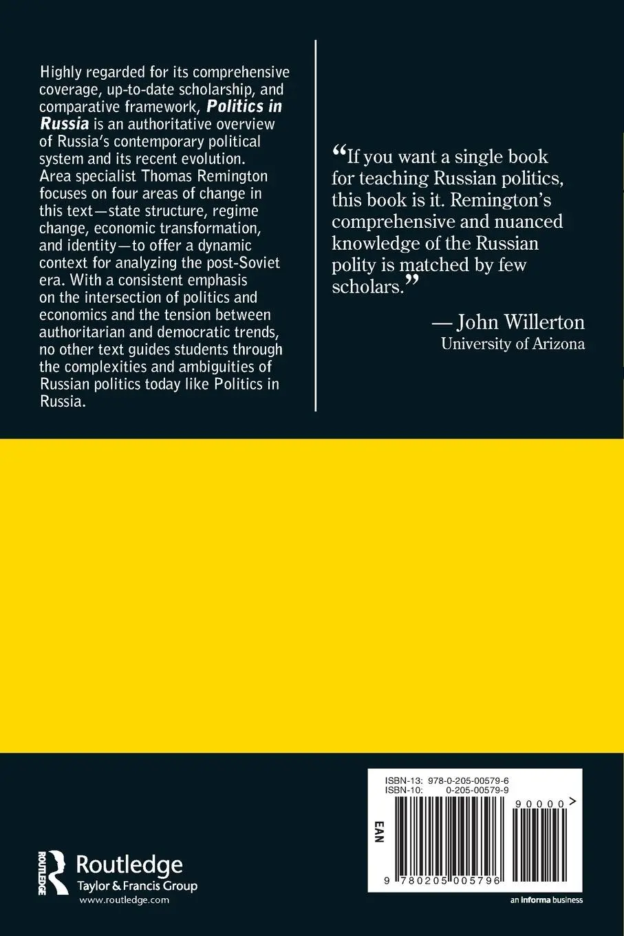 Rückseite: 9780205005796 | Politics in Russia | Thomas F Remington | Taschenbuch | Englisch