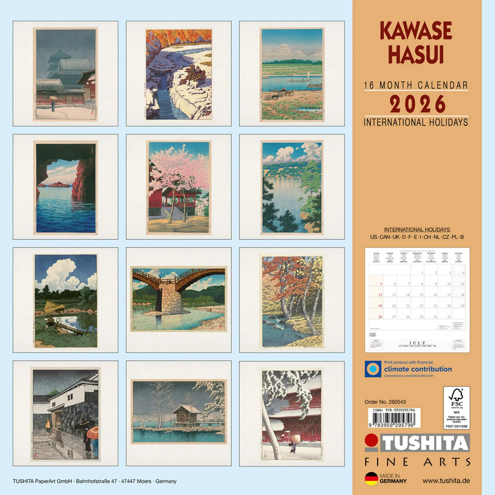 Rückseite: 9783959295796 | Kawase Hasui 2026 | Kalender 2026 | Kalender | 28 S. | Englisch | 2026