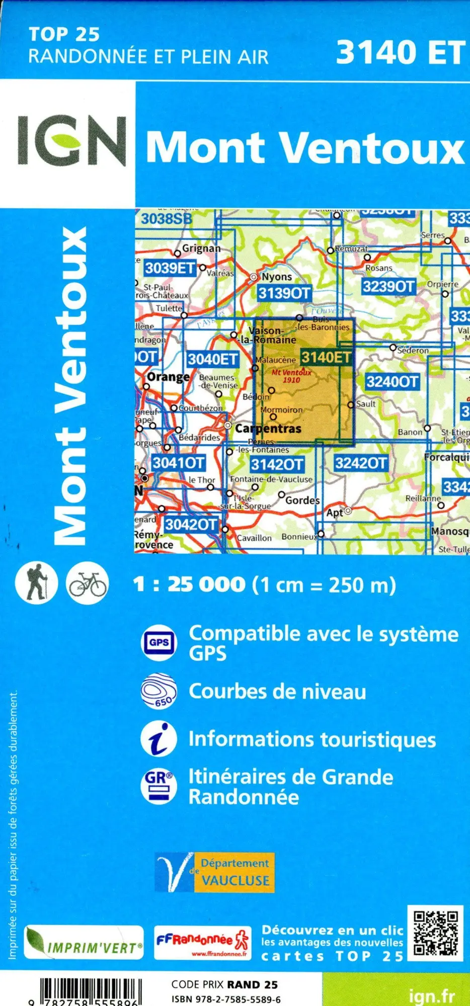 Bild: 9782758555896 | 3140ET Mont Ventoux | 1:25000 | (Land-)Karte | Französisch | 2024