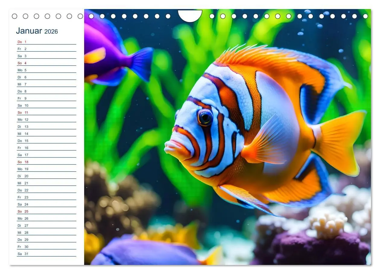 Bild: 9783457325896 | Aquarienzauber - Bunte KI Unterwasserwelten (Wandkalender 2026 DIN...